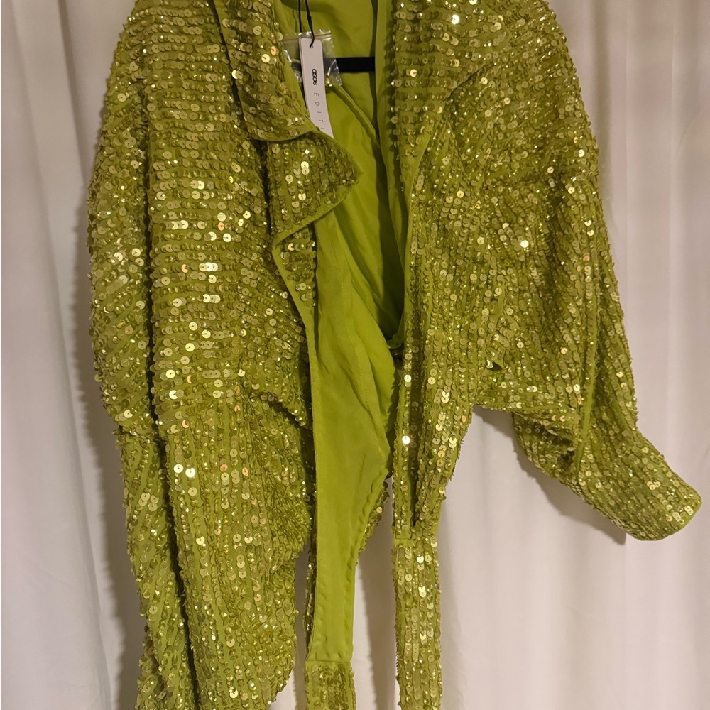ASOS edition slouchy sequin wrap TOP ONLY size UK12/US8 - Picture 3 of 4